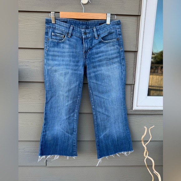 Citizens Of Humanity Denim - Citizens Of Humanity Blue Ankle Cropped Jeans Distressed